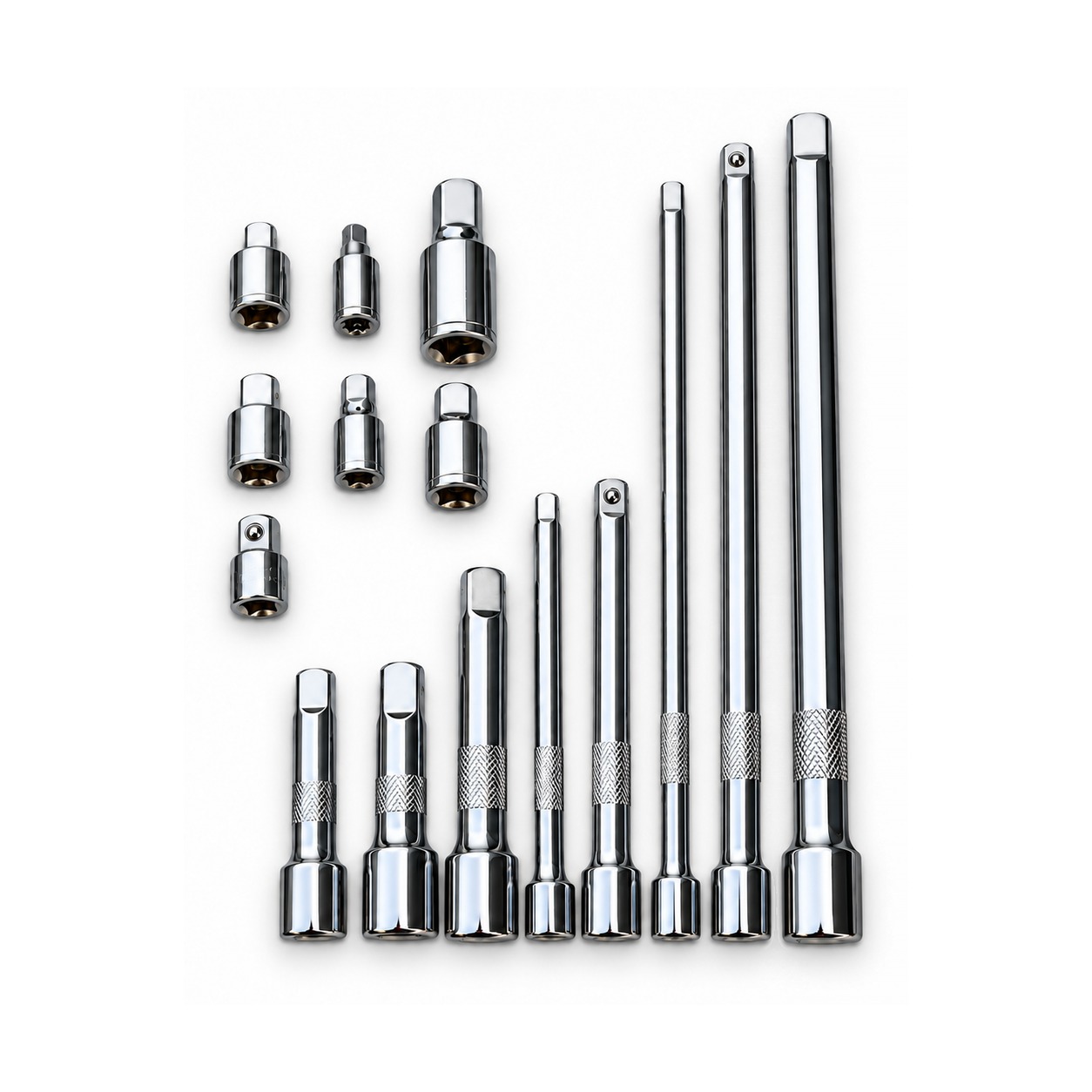 Juego / Kit Extensiones, Adaptadores Y Nudos Cuadro 1/2 Pulgada 3/8 Pulgada Y 1/4 Pulgada
