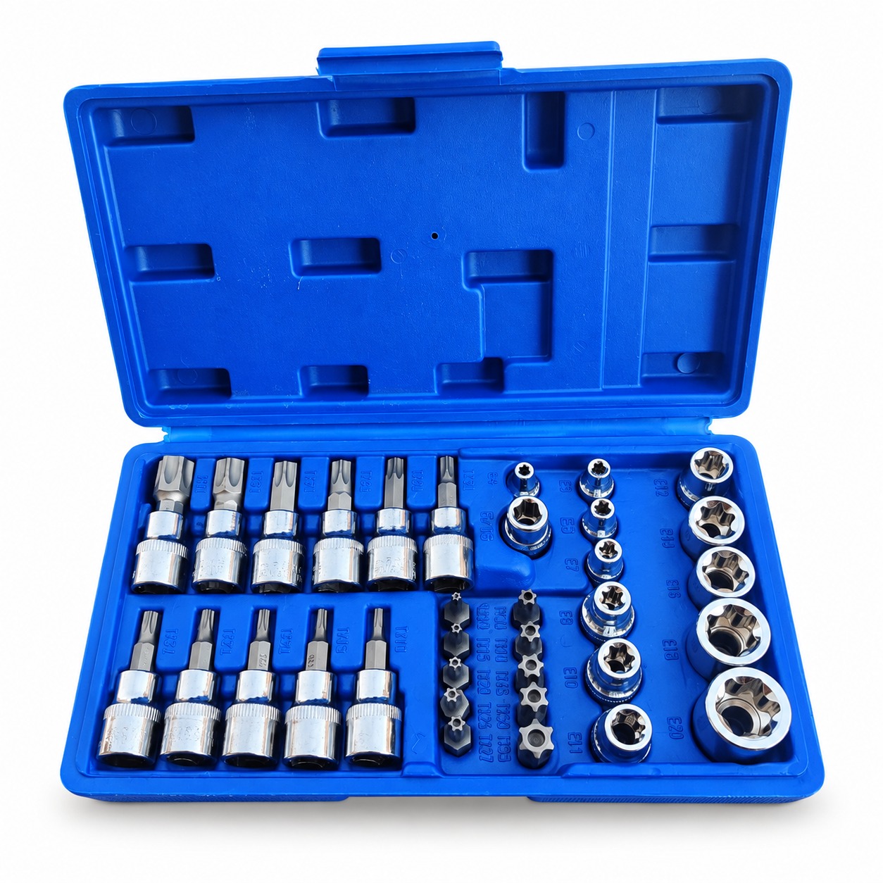 Juego / Kit Dados Hembra Y Puntas Torx Con Estuche 34 Piezas