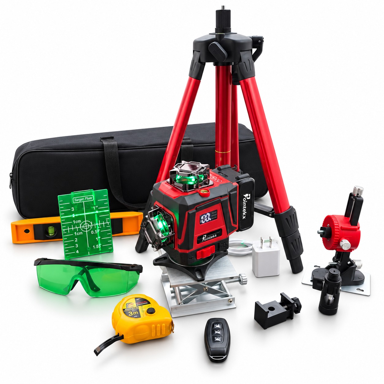 Nivel Láser Autonivelante 16 Líneas Con Tripié Incluye 1 Batería 3.7V 3 Ah