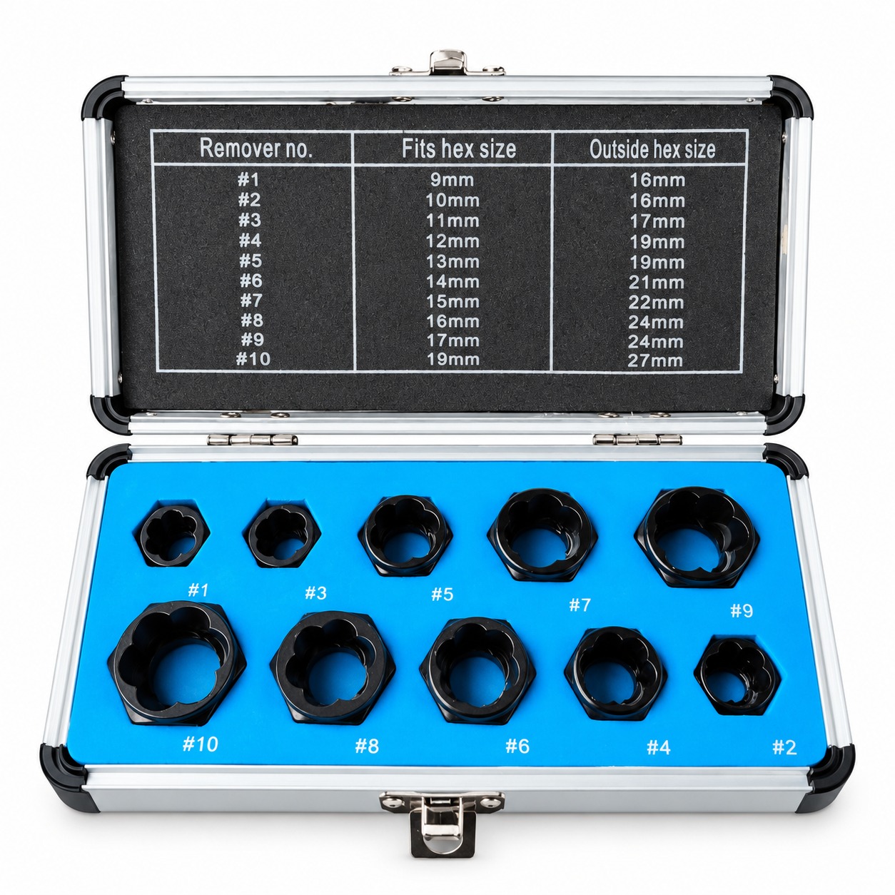 Juego / Kit Extractores De Tuercas Barridas Incluye Estuche 14 Piezas