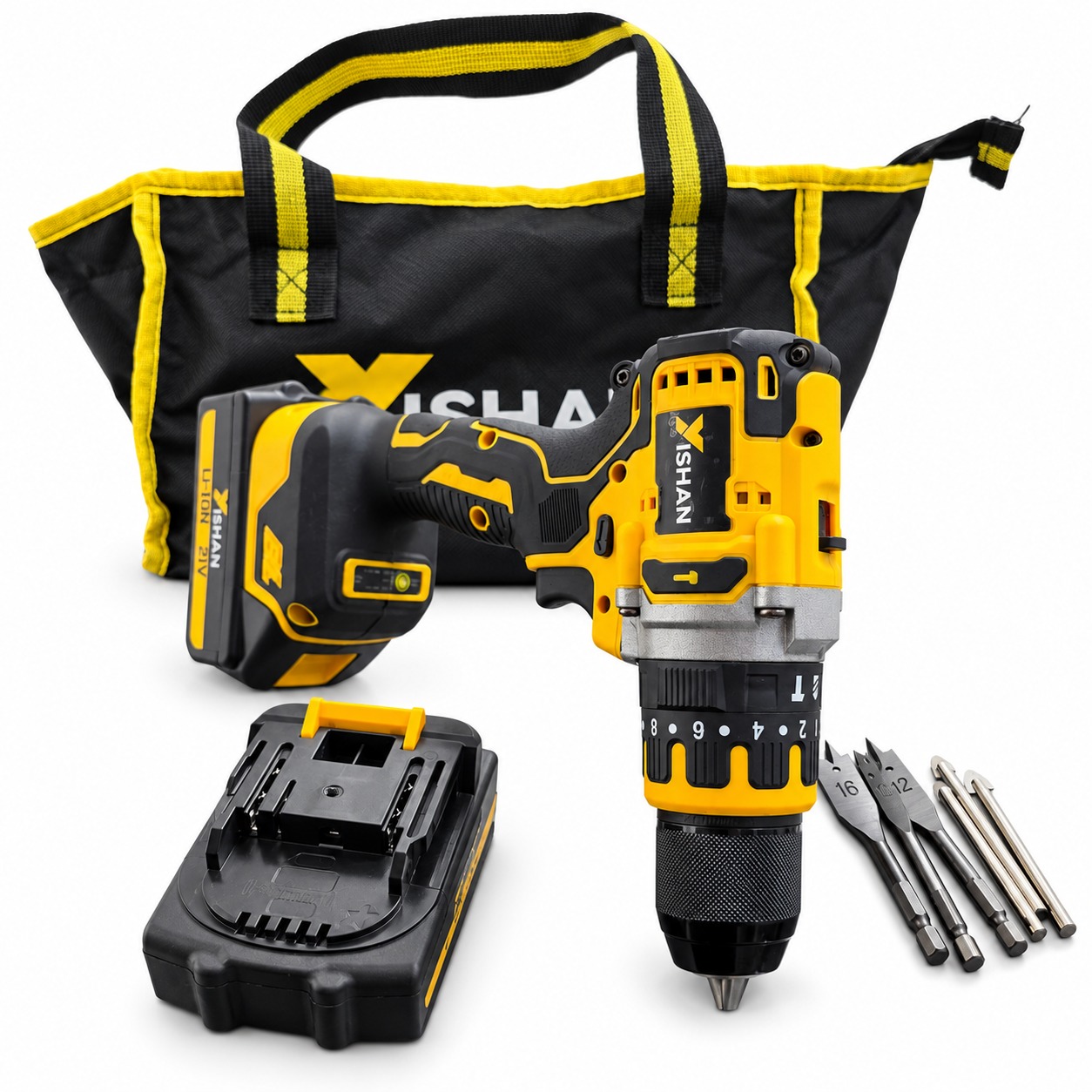 Taladro Percutor 1/2 Uso Rudo Con Mango Auxiliar Con 1 Batería 21V 2 Ah