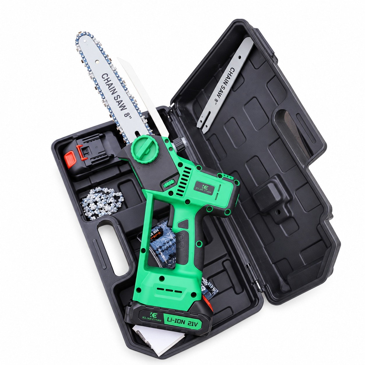 Motosierra 8 Pulgada Uso Rudo 21V Con 1 Batería De 2 Ah