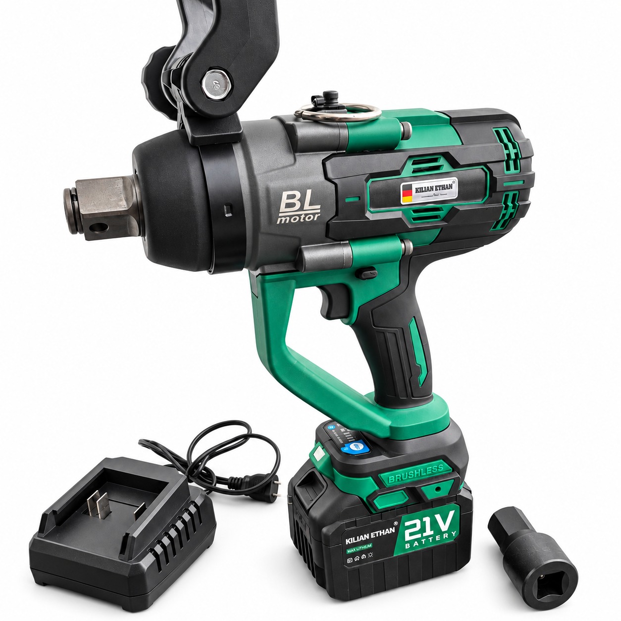 Llave De Impacto Cuadro 1 Pulgada Incluye Batería 6 Ah, Dados Y Extensión