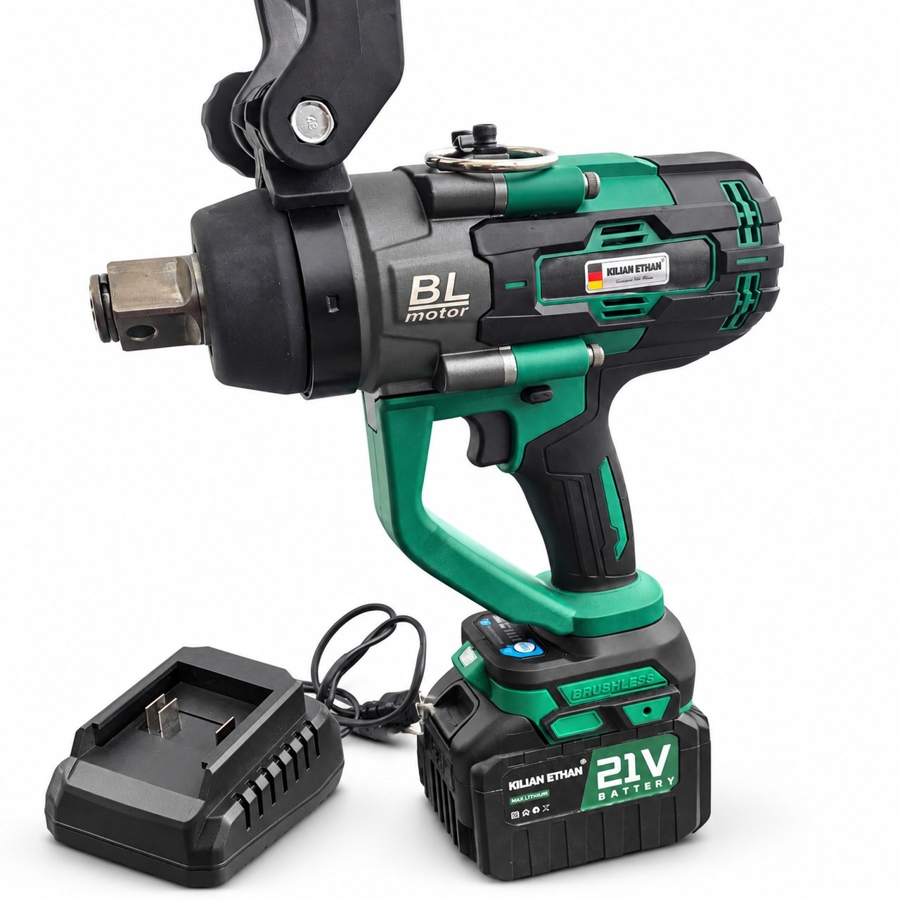 Llave De Impacto Cuadro 1 Pulgada Incluye Batería 6 Ah, Dados, Extensión Y Estuche