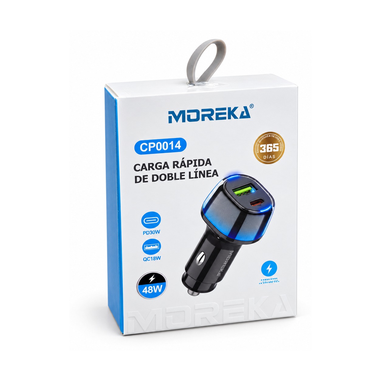 Cargador Rápido Para Auto Moreka USB/USB-C 48W