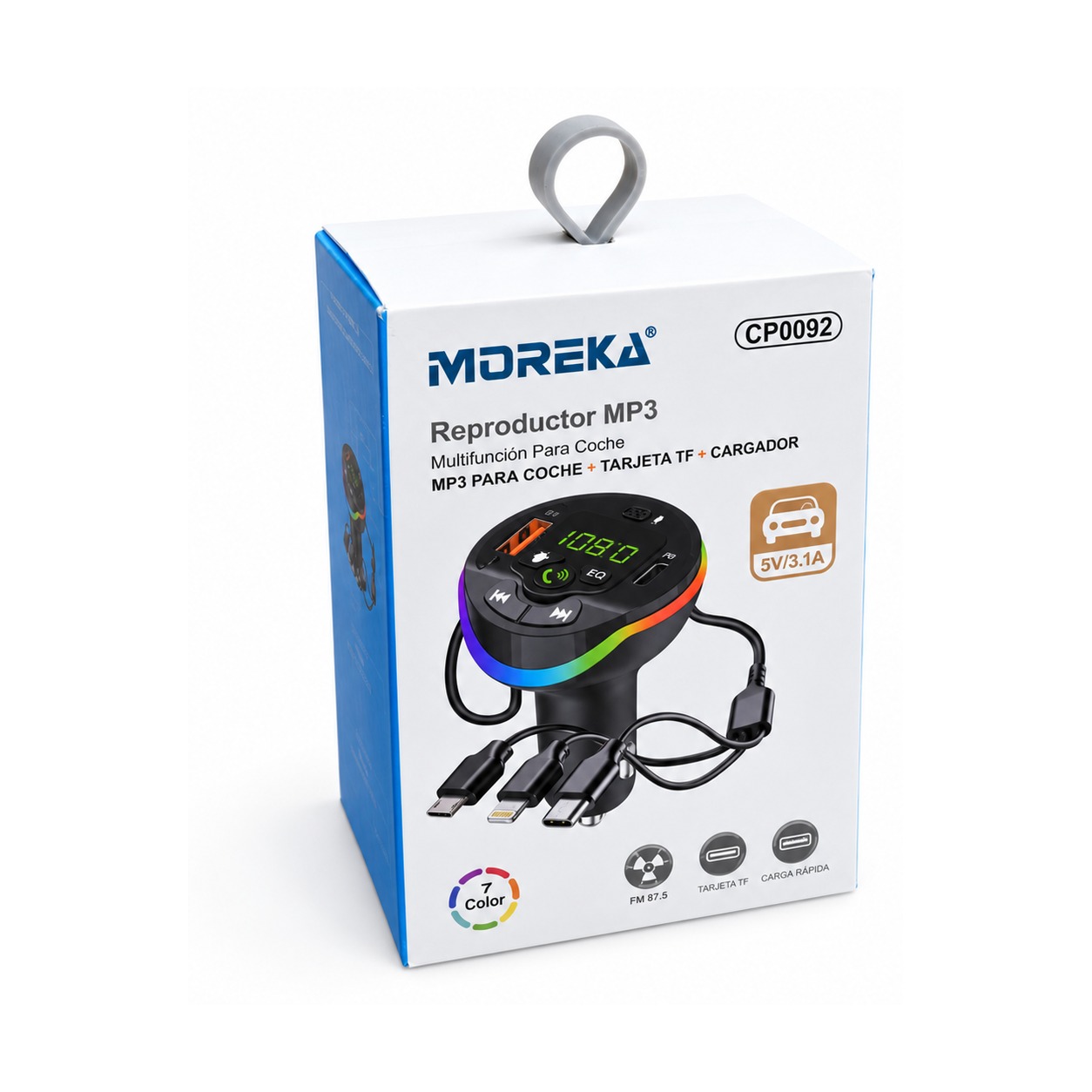 Reproductor MP3 Y Cargador Para Auto Moreka CP0092