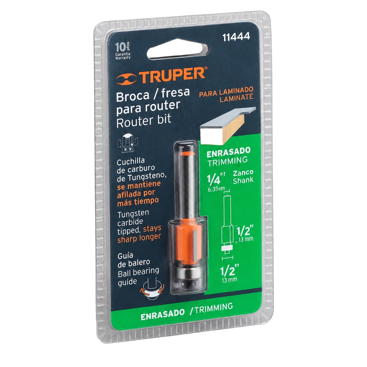 Broca Para Router Corte Recto 1/2 Pulgada Con Balero