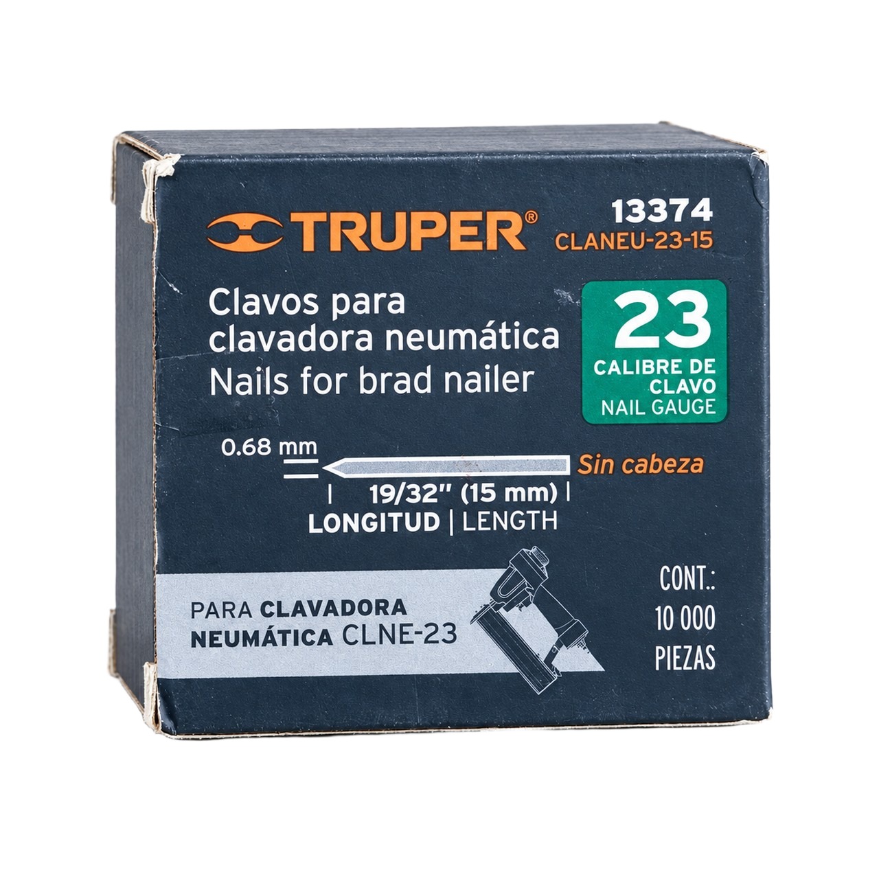 Clavos Truper Calibre 23 De 15 mm, Caja De 10,000 Piezas