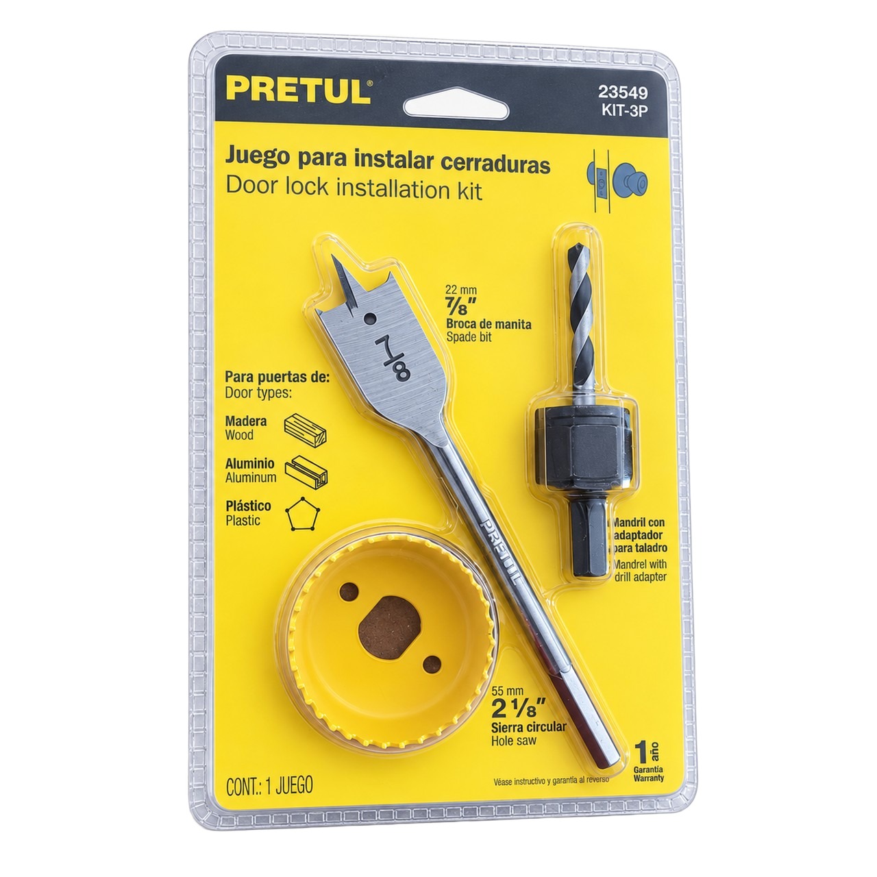 Juego Pretul De 3 Piezas Para Instalar Cerraduras